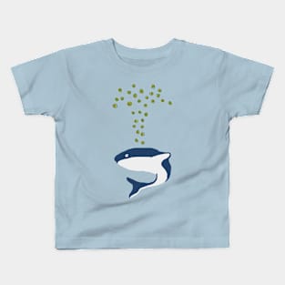 Whale spraying flowers Kids T-Shirt